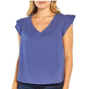Blue Cotton Gauze Top